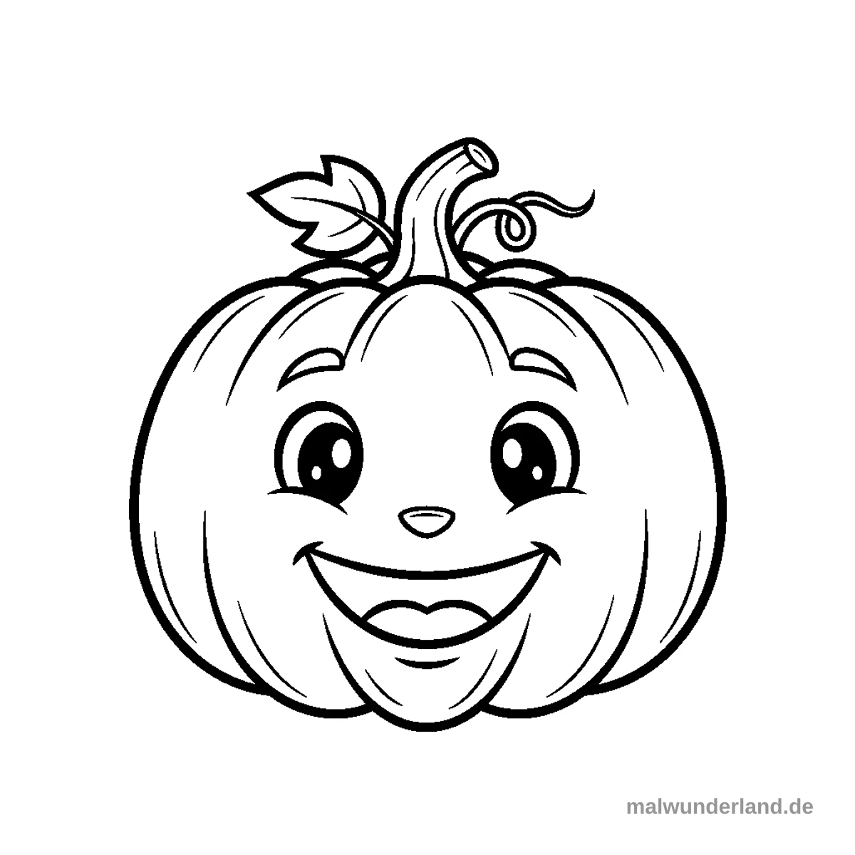 Fröhlicher Kürbis - Kostenloses Ausmalbild zum Ausdrucken