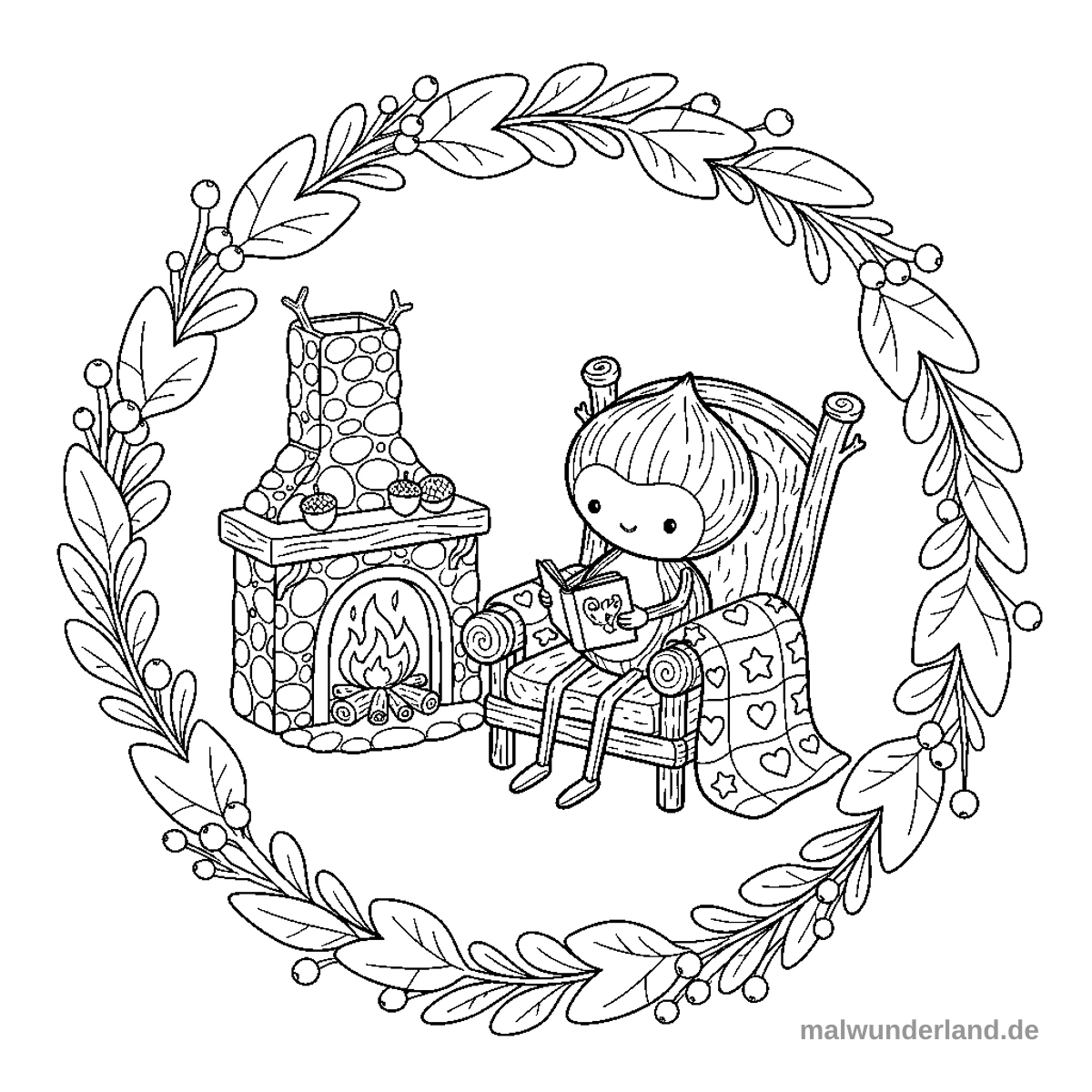 Kastanienmännchen - Kostenloses Ausmalbild zum Ausdrucken