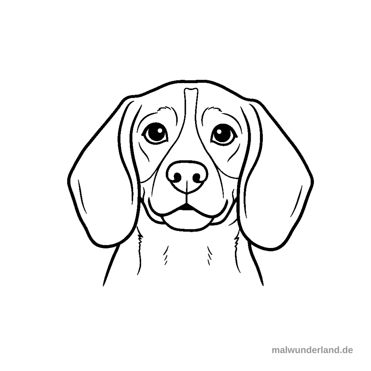 Beagle Porträt - Kostenloses Ausmalbild zum Ausdrucken