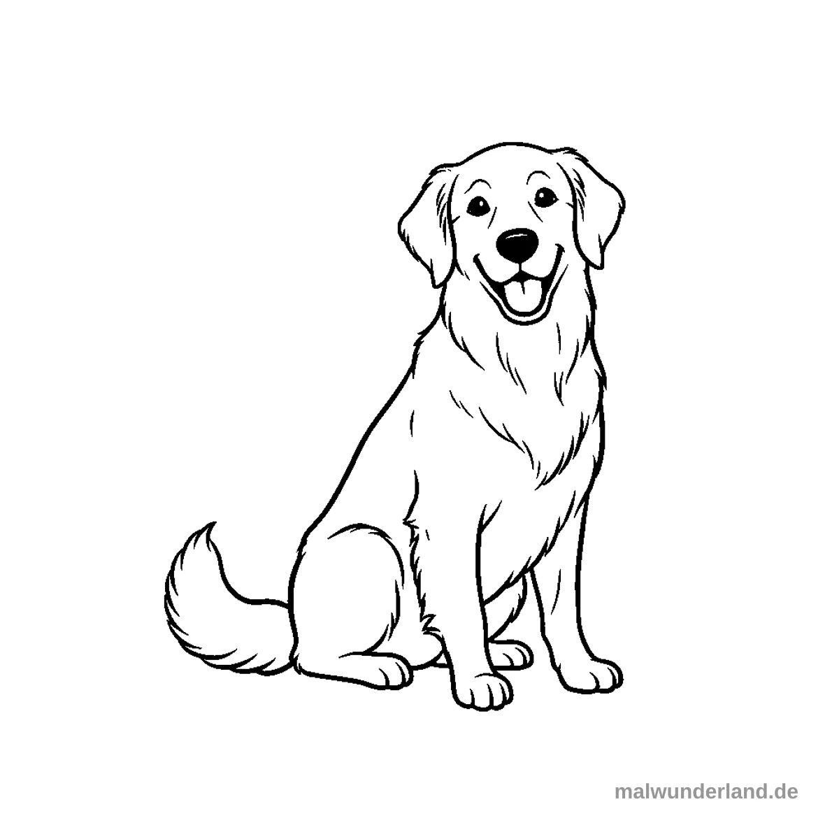 Golden Retriever - Kostenloses Ausmalbild zum Ausdrucken