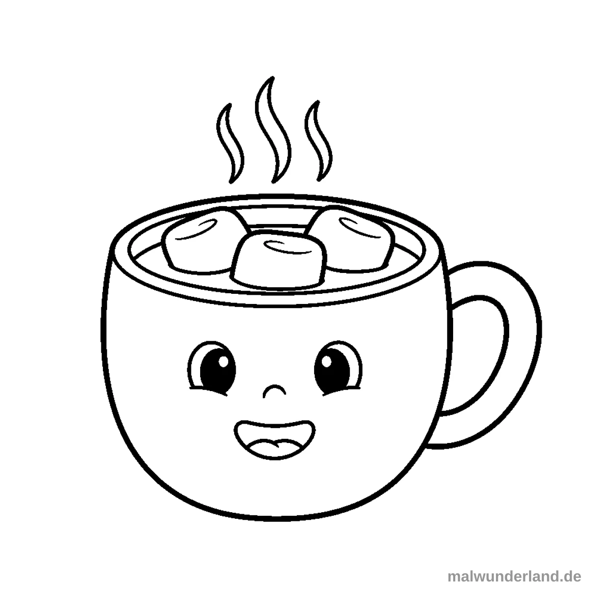 Heißer Kakao - Kostenloses Ausmalbild zum Ausdrucken