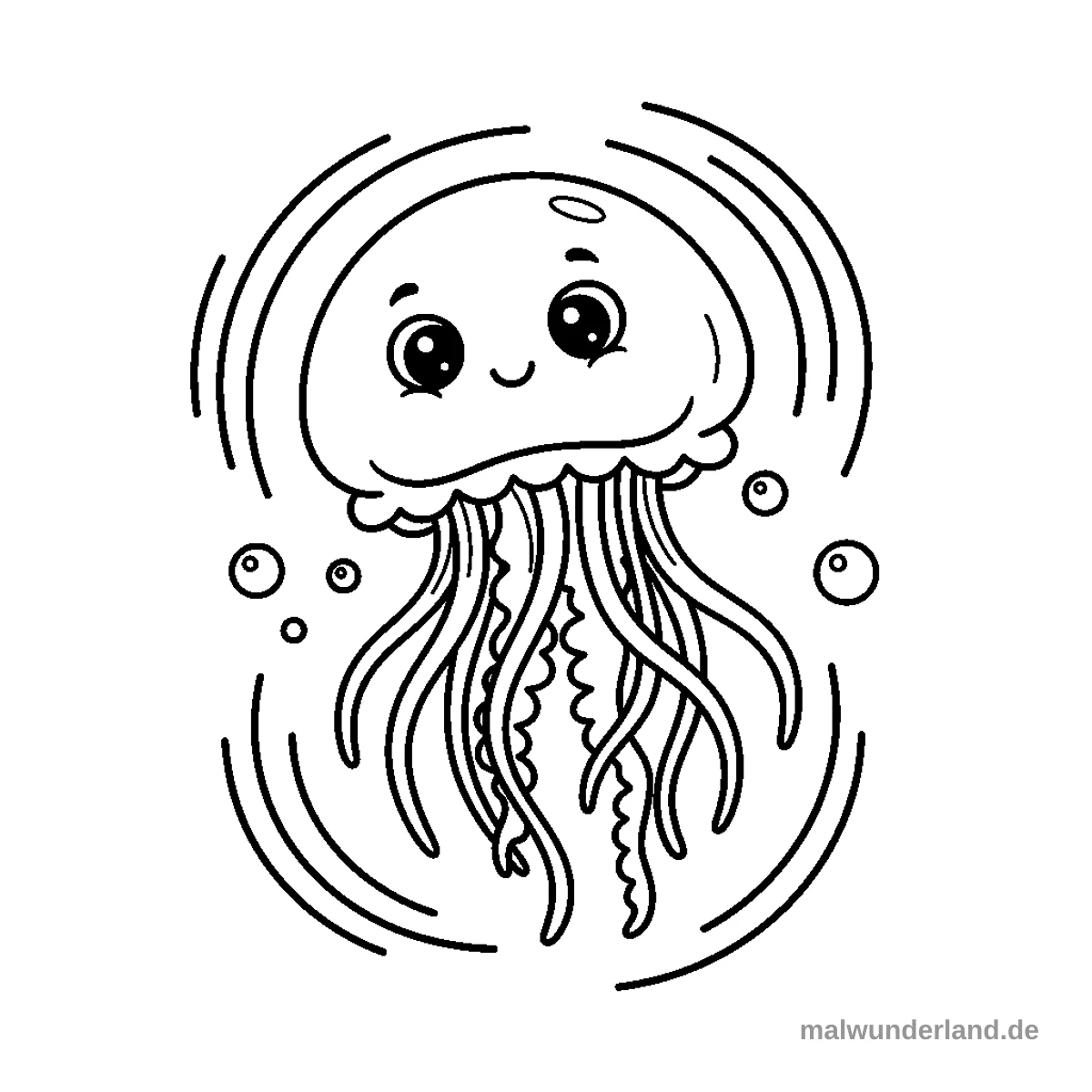 Quallen im Wasser - Kostenloses Ausmalbild zum Ausdrucken