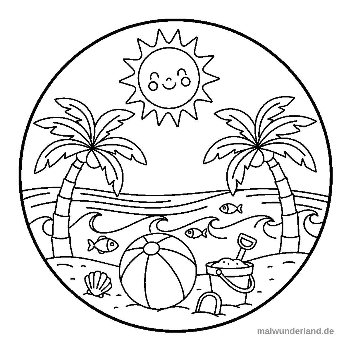 Juni Kalenderblatt - Kostenloses Ausmalbild zum Ausdrucken