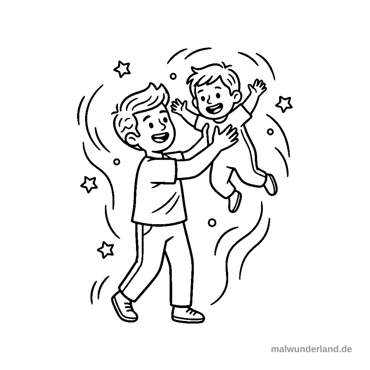 Papa mit Kind - Kostenloses Ausmalbild zum Ausdrucken