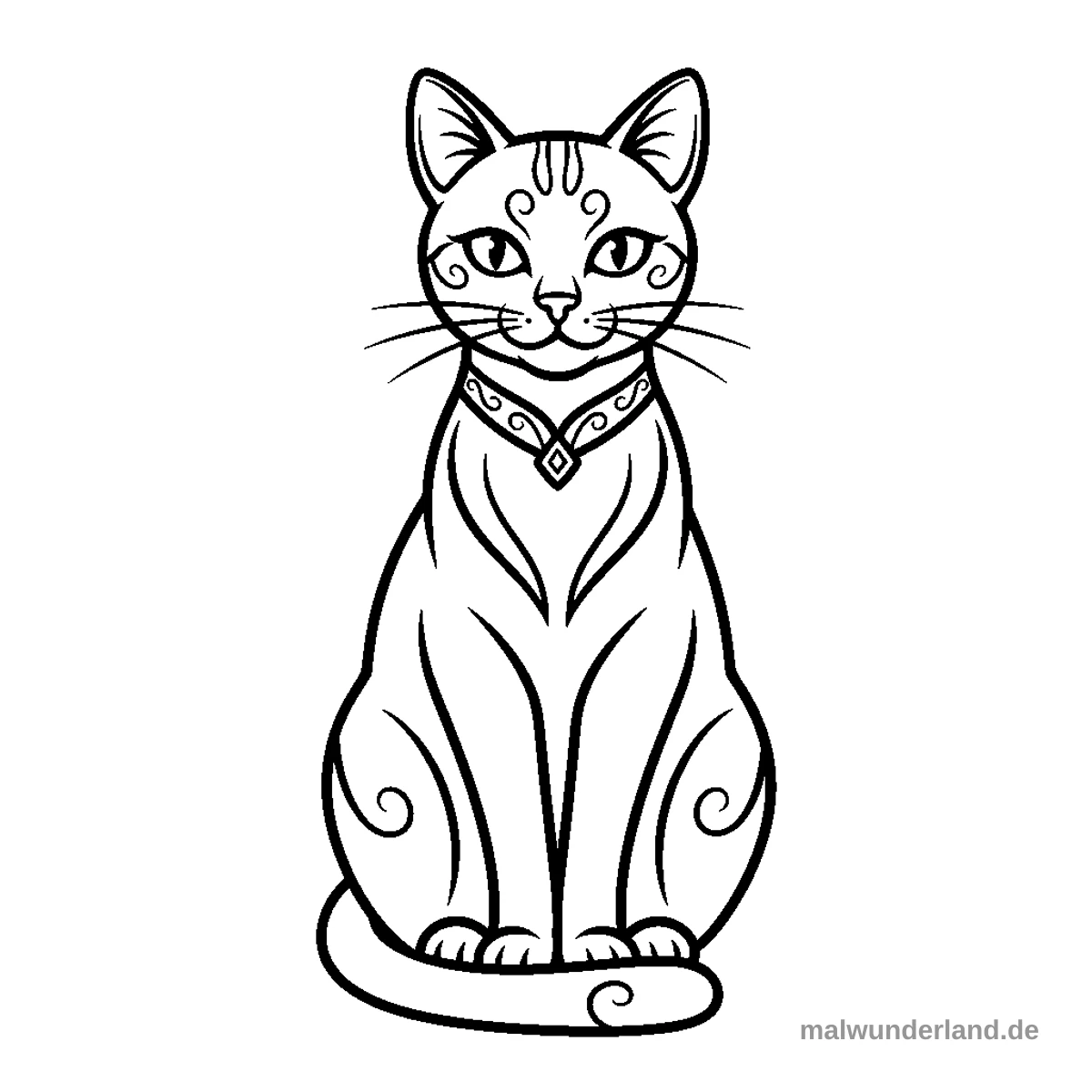 Elegante Katze - Kostenloses Ausmalbild zum Ausdrucken