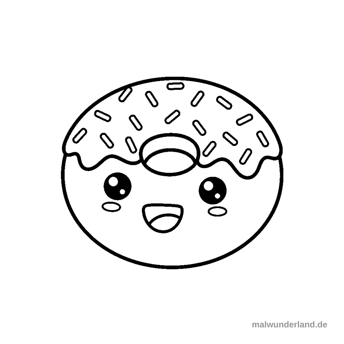 Donut mit Konfetti - Kostenloses Ausmalbild zum Ausdrucken
