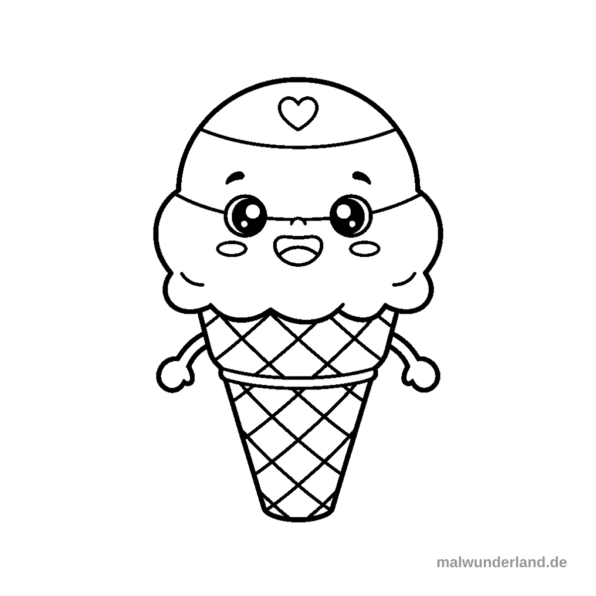 Eis mit Regenbogen - Kostenloses Ausmalbild zum Ausdrucken