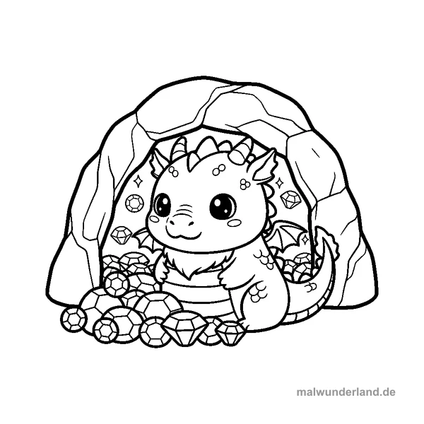 Magische Drachen: Drache mit Edelsteinen