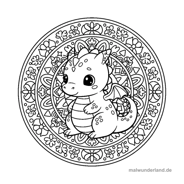 Magische Drachen: Drachen-Mandala