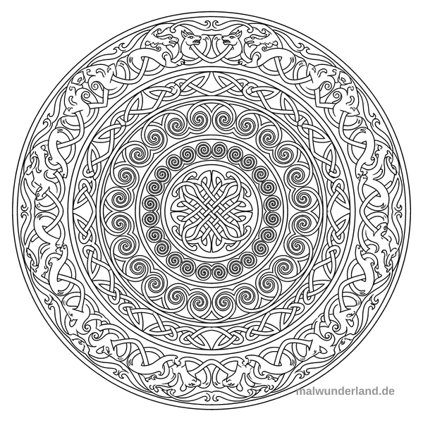 Keltisches Mandala - Kostenloses Ausmalbild zum Ausdrucken