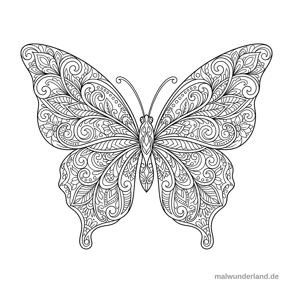 Schmetterling-Mandala - Kostenloses Ausmalbild zum Ausdrucken