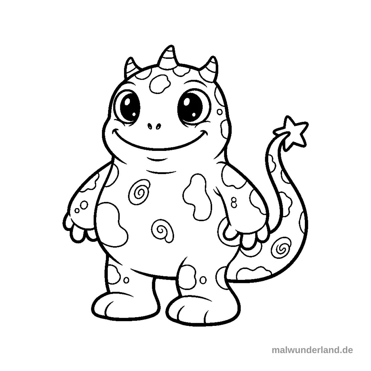 Freundliches Monster - Kostenloses Ausmalbild zum Ausdrucken