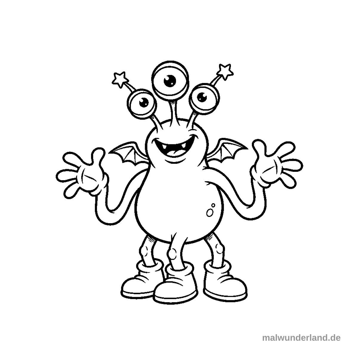 Lustiges Alien - Kostenloses Ausmalbild zum Ausdrucken