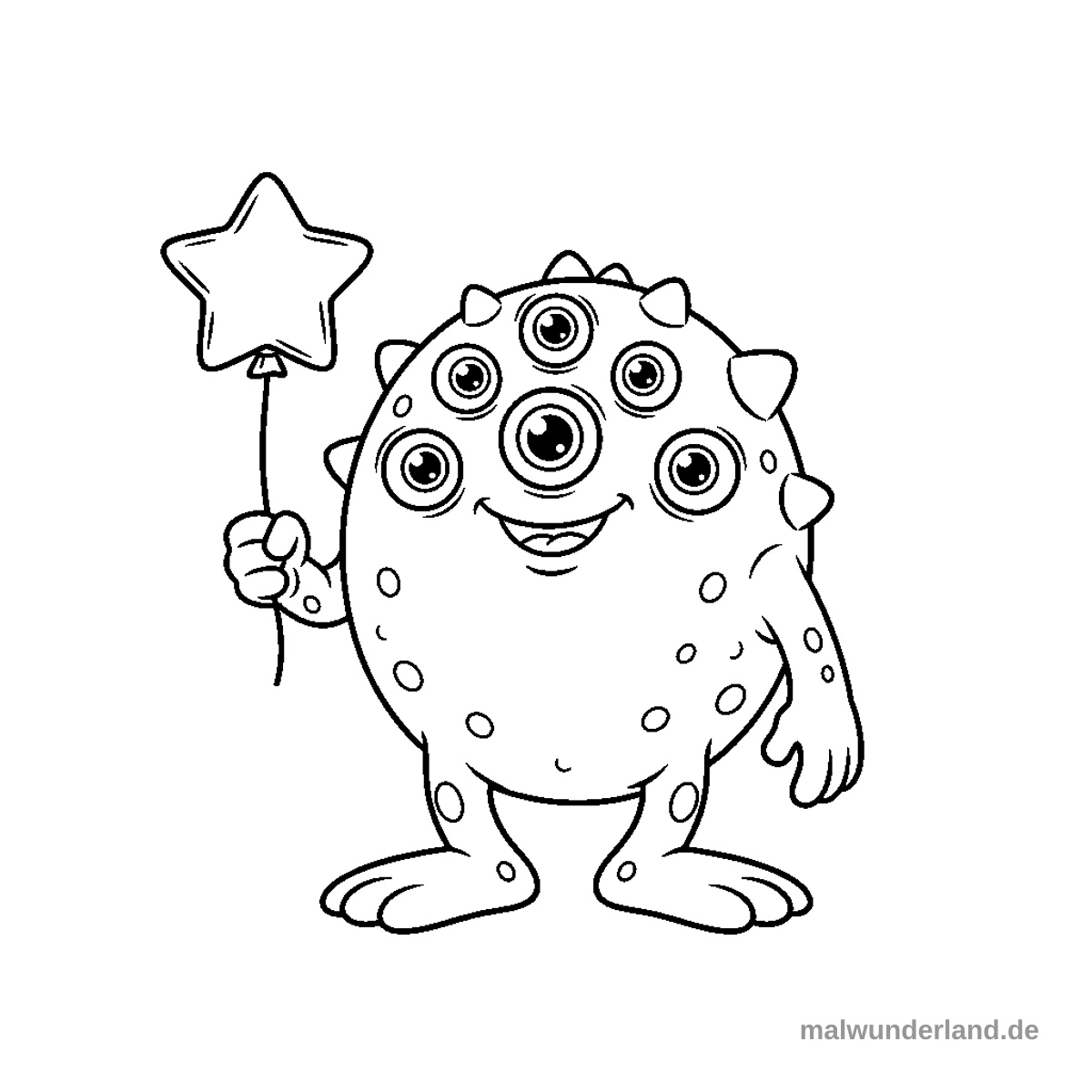 Monster mit vielen Augen - Kostenloses Ausmalbild zum Ausdrucken