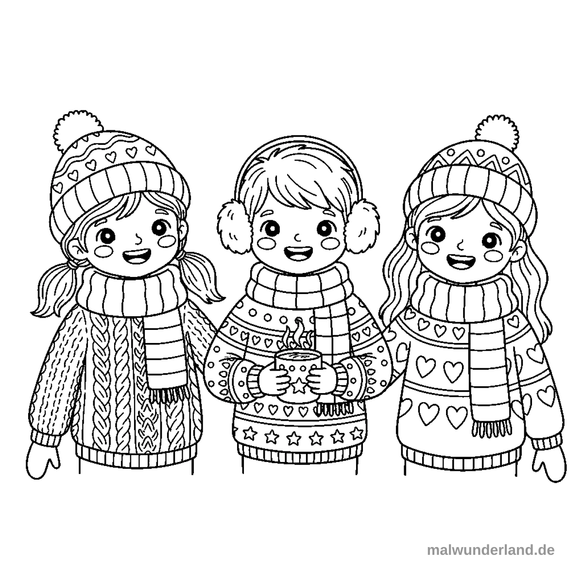 Warme Kleidung - Kostenloses Ausmalbild zum Ausdrucken