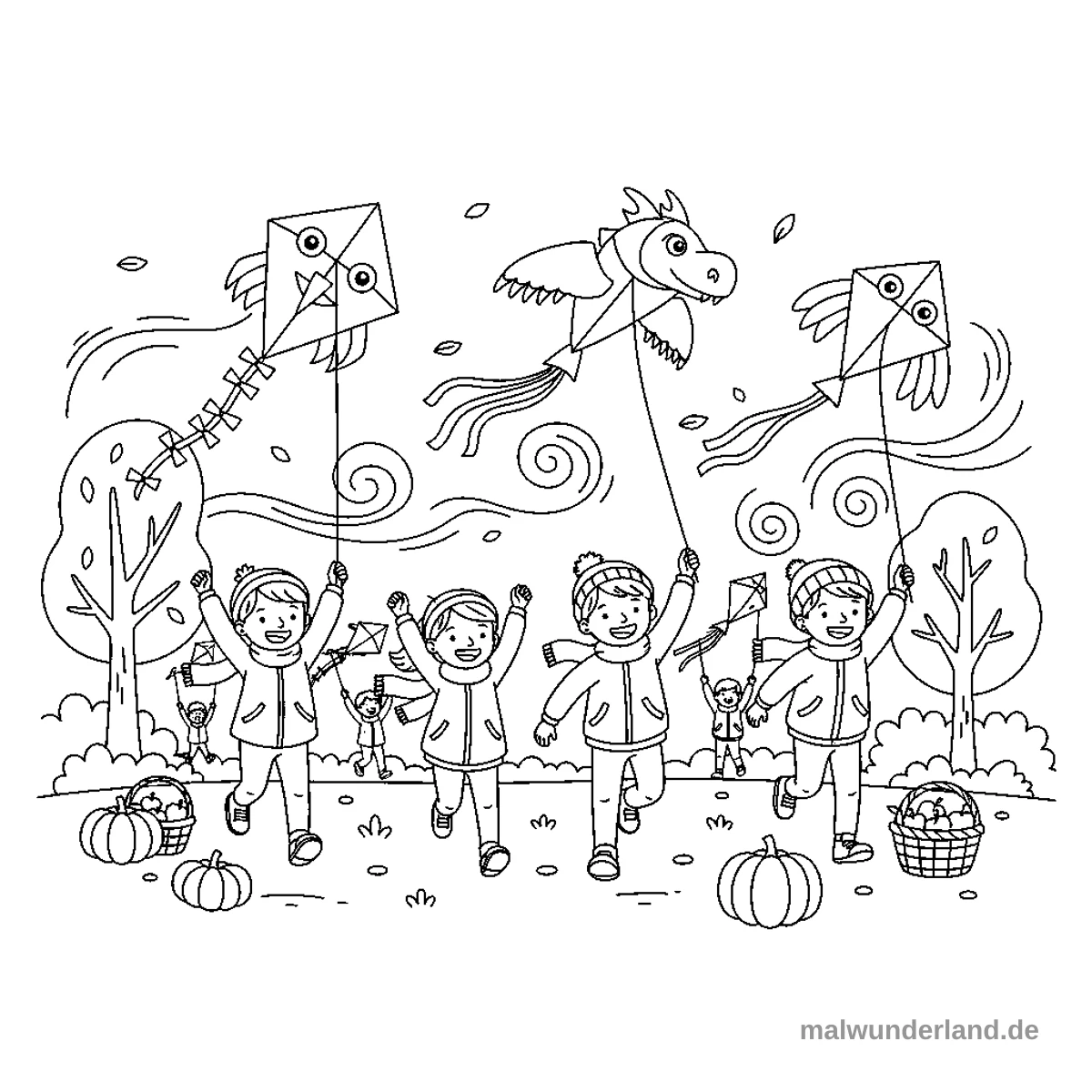 Drachenfest - Kostenloses Ausmalbild zum Ausdrucken