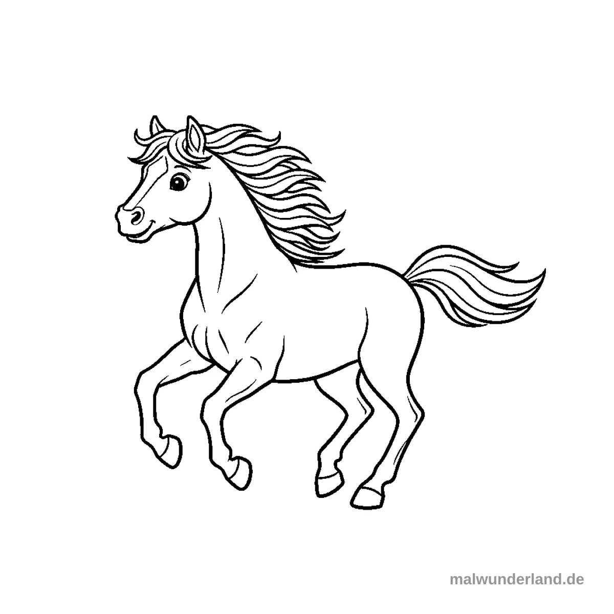 Galoppierendes Pferd - Kostenloses Ausmalbild zum Ausdrucken