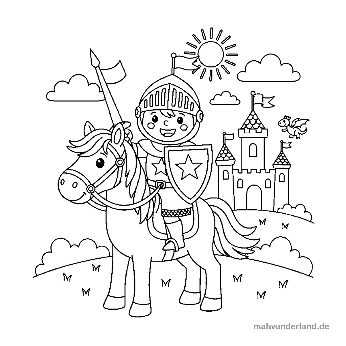 Wappenrock Ritter - Kostenloses Ausmalbild zum Ausdrucken