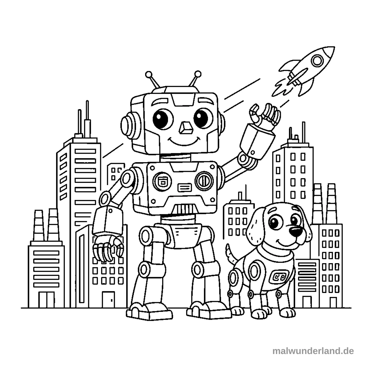 Roboterhund - Kostenloses Ausmalbild zum Ausdrucken