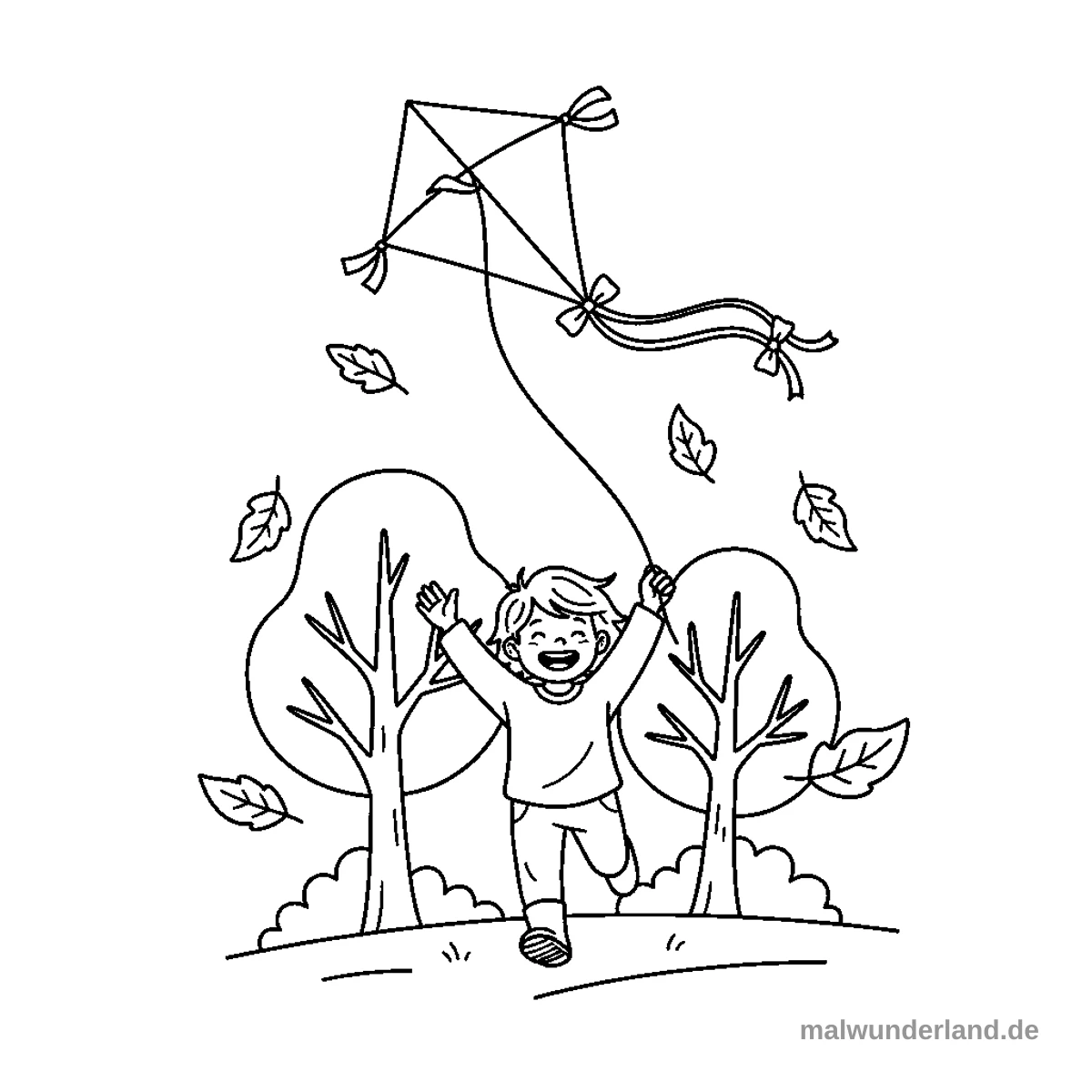 Kind mit Drachen - Kostenloses Ausmalbild zum Ausdrucken