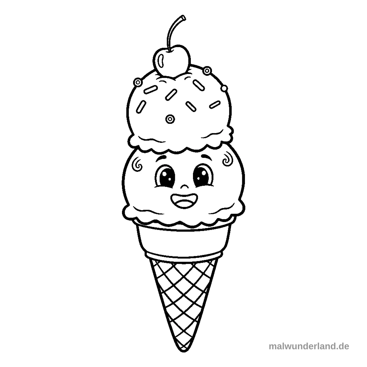 Eis am Stiel - Kostenloses Ausmalbild zum Ausdrucken