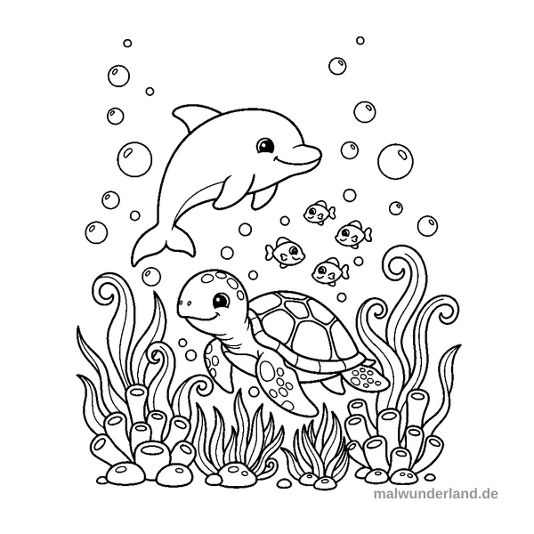 Buntes Seegrasfeld - Kostenloses Ausmalbild zum Ausdrucken