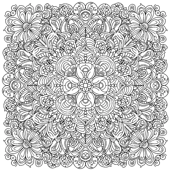 Abstrakte Blumen - Kostenloses Ausmalbild zum Ausdrucken