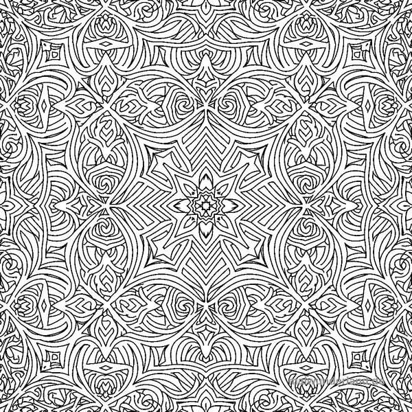 Fraktal-Muster - Kostenloses Ausmalbild zum Ausdrucken