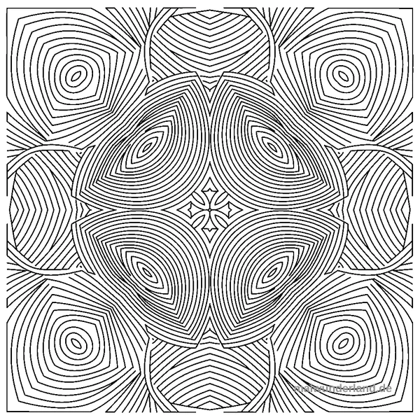 Op Art Illusion - Kostenloses Ausmalbild zum Ausdrucken